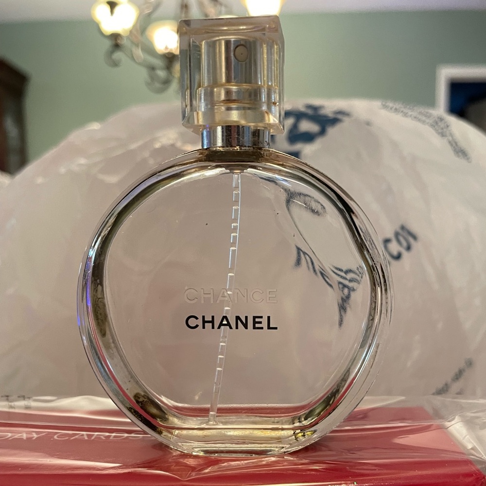Empty women’s Chance Chanel bottle